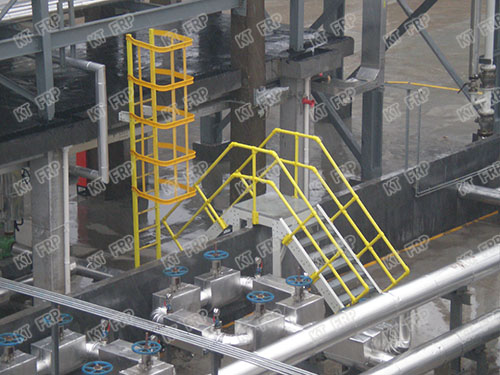  FRP Straight ladder, aisle and guard rail system